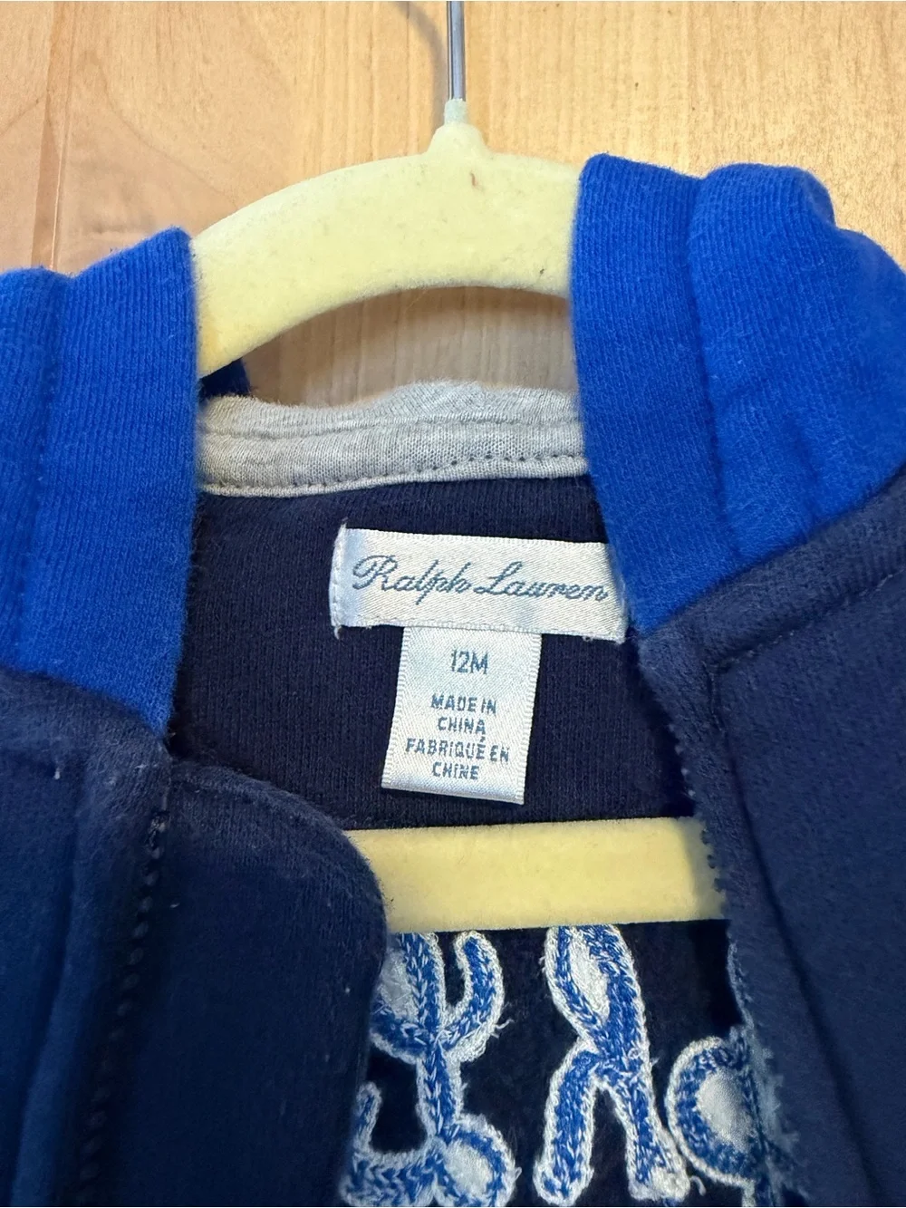 Polo Ralph Lauren Hoodie Zip Up Jacket Infant Baby 12 Mo Colorblock Embroidered